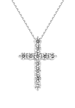 Крест Ralfdiamonds крестик Medium из белого золота с бриллиантами 1,43 ct