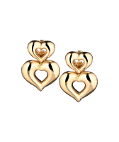 Серьги Van Cleef & Arpels Double Heart Yellow Gold