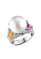 Кольцо Ralfdiamonds White Gold 13.5 mm Pearl Diamonds Ring
