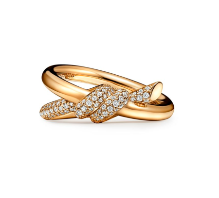 Кольцо Tiffany & Co Knot Double Row in Yellow Gold with Diamonds 69346626